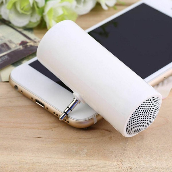 Mini Portabel 3.5mm Stereo Högtalare Musik Ljudförstärkare För Mob white One-size