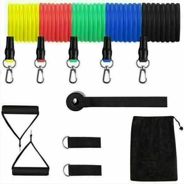 Fitness Elastic Band Kit, Resistance Band Set, Elastiska Gym Band Styrketräning 5 Strips Elastisk