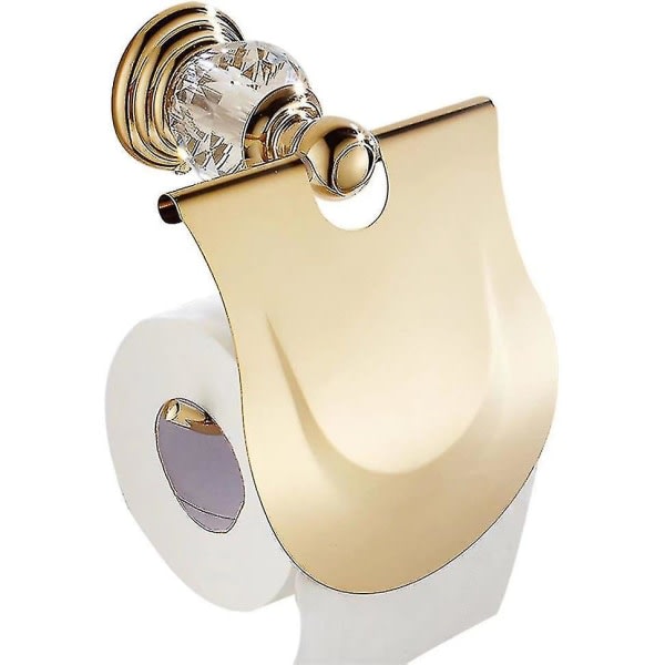 Blank toalettpappershållare (med lock) och toalettpappershållare (med lock) Komplett 1 st, guld