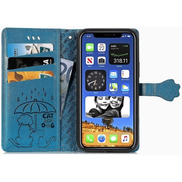 Plånbokstelefonfodral Blå phone case 6.1 (12/12pro)