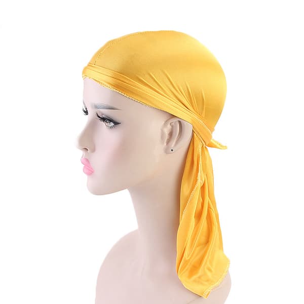 18 delar Silk Durag för män Waves Silk Extra lång svans bred