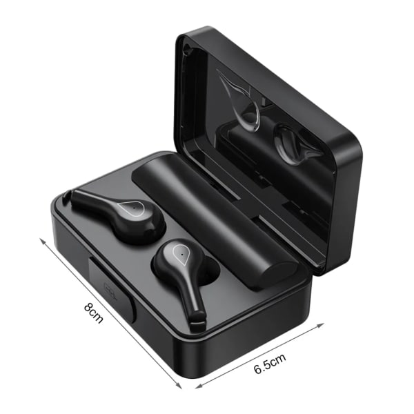 F18 Headset Bluetooth 5.2 brusreducerande uppladdningsbar trådlös hörlurstelefon Svart