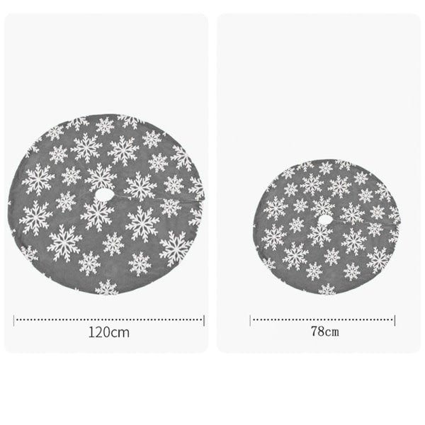 Julgranskjol, 122cm grå trädkjol med snöflinga 122cm gray