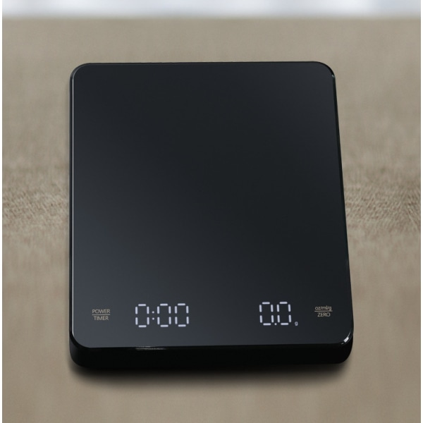 Kaffevåg med timer, 0,1 g/3 kg USB, laddningsbar digitalvåg