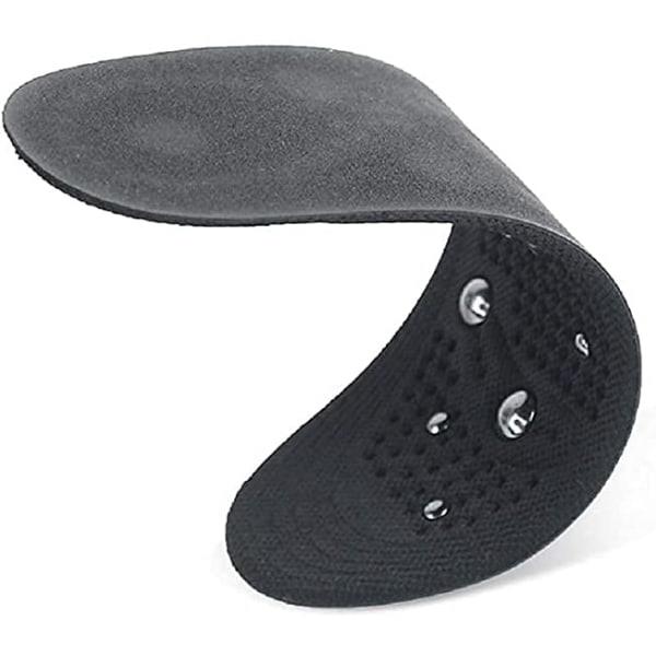 Svart storlek s-Magnetic Therapy-inläggssulor Andningsbara massagesulor