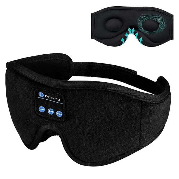 Sömnhörlurar, bluetooth trådlös musik 3d ögonmask, justerbar sömn