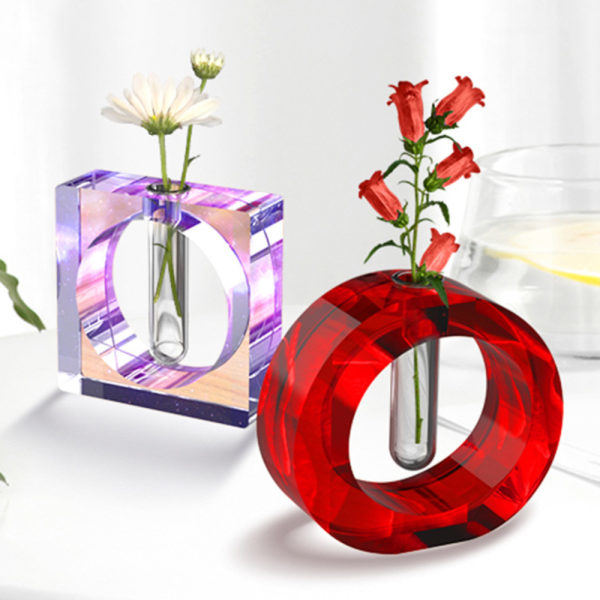 Provrör Blomkruka Form av lera DIY Handgjord heminredning blue 3pcs