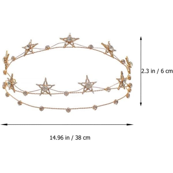Crystal Rhinestone Tiara Crown Star Bröllop Bröllop Pannband