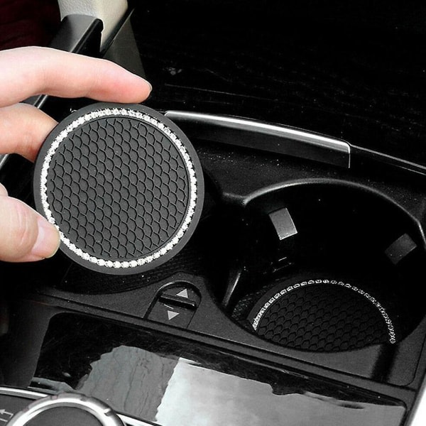 1/2 st Bil Golvmatta Vattenkopp Flaskhållare Anti-Slip Mat Silikon - 2 ST Svart Röd
