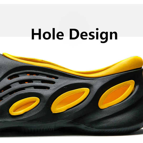 Damskor med hål för män ihåliga sandaler, svart gul, EU 39 Black Yellow EU 39