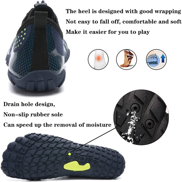 barfota sport vattensport sko strandskor mörkblå 38EU） dark blue 38EU