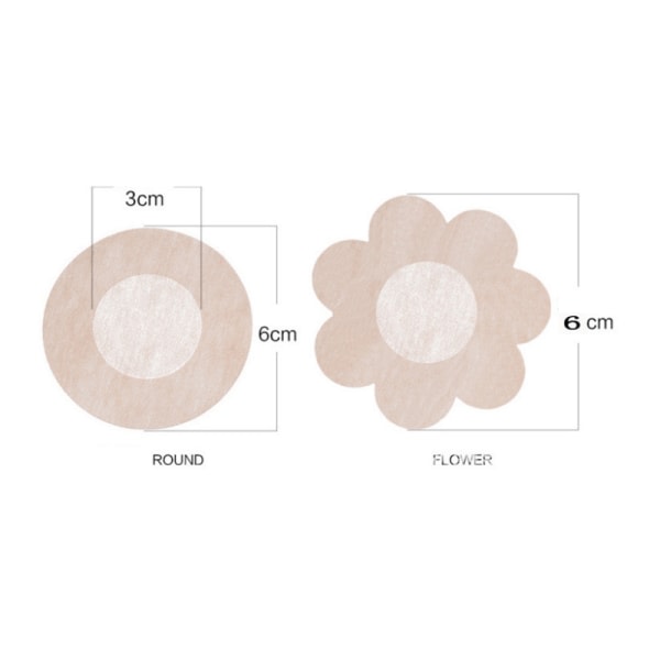 Självhäftande blomformade bröstvårtor Beige 10-pack