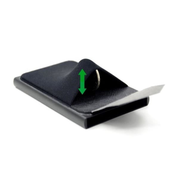 Korthållare Pop-up i Aluminium med extra sedelficka - RFID-Säker Svart