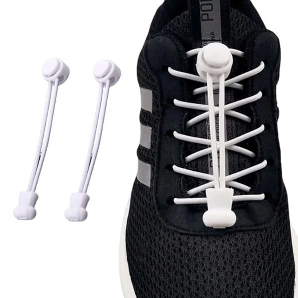 Elastiska Skosnören (Inklusive Dragsko) - No Tie Shoelaces - Vit vit