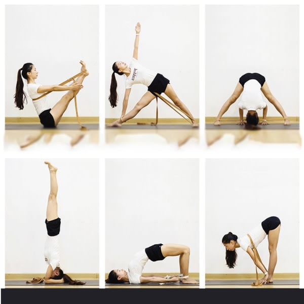 Yoga Strap - Stretching loopar för träning, träning, förbättring 1,83m Svart