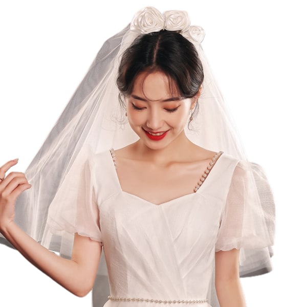 för 3M Single Layer Women's White Trailing Long Wedding Veil Seashell Spray Glitter R