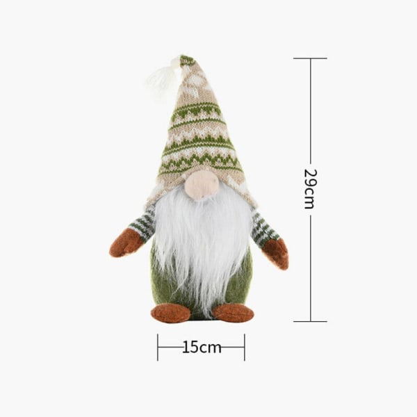 Christmas Gnome Plysch Doll Handgjord Santa Juldekoration green hat