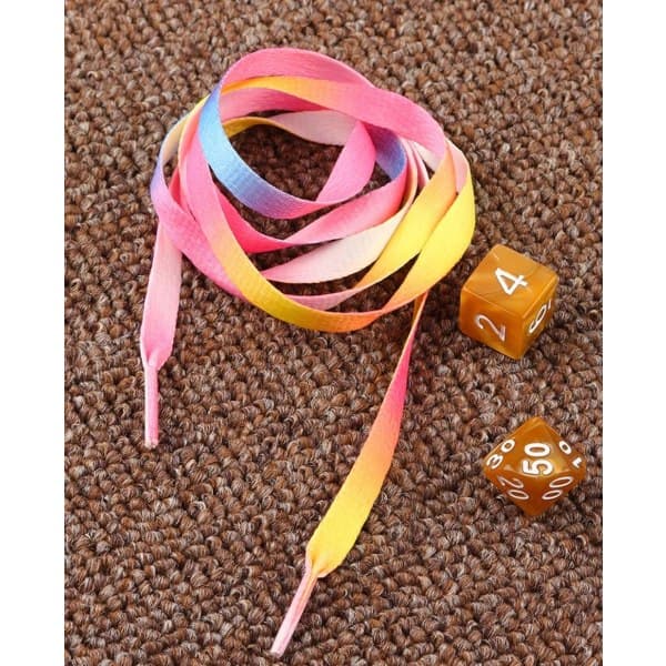 Skosnören - Regnbåge - Platta [120 cm] - Rosa multifärg one size