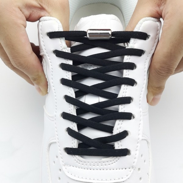 Elastiska skosnören för barn och vuxna sneakers, elastiska skosnören utan knytband, system med elastiska skosnören (2 par)