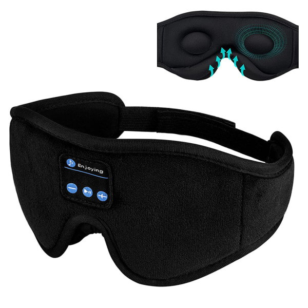 Sömnhörlurar, Bluetooth trådlös musik 3D ögonmask, justerbar sömnmask hörlurar
