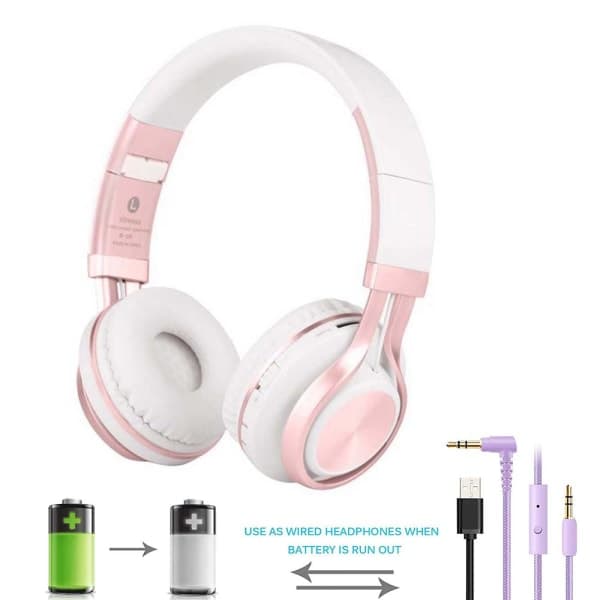 Trådlöst spelheadset för PC, telefon, surfplatta, rosa Pink
