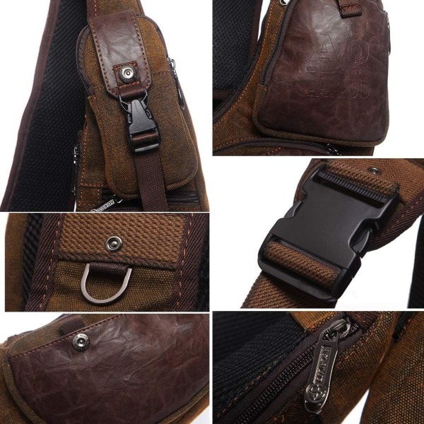 Läderryggsäck för män Kvinnor Utomhusresor Camping Fiske Vandring Crossbody Shoulder Chest Pack