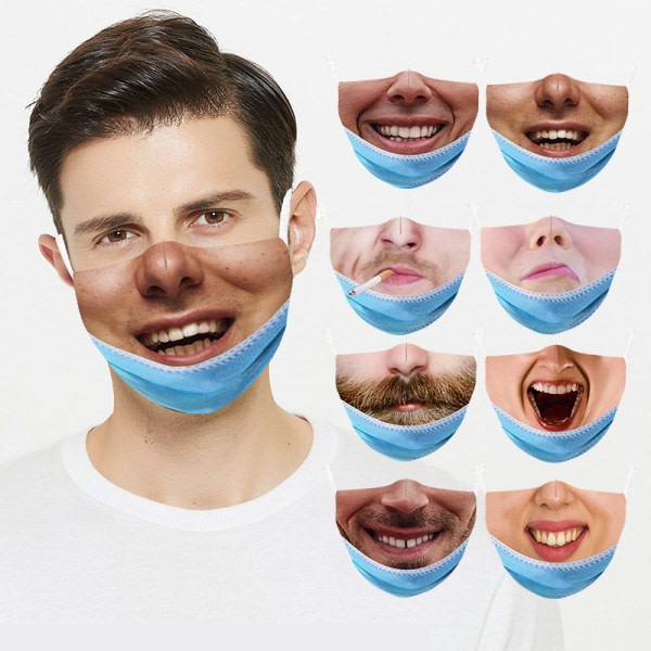 8 stycken konstgjorda 3D-masker andas dammtät tvättbar pr
