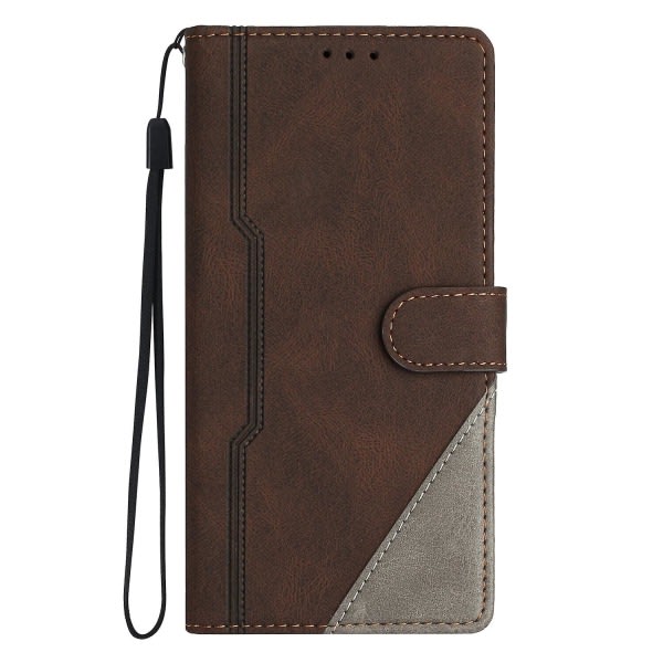 Kompatibel med Xiaomi Redmi Note 12 Pro 5g case Pu- cover med praktisk stativfunktion Brown