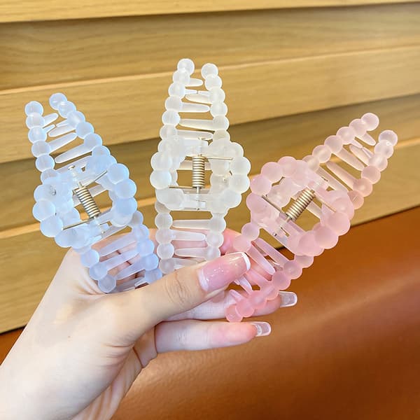 1 temperament vrid transparent gripklämma (beige)