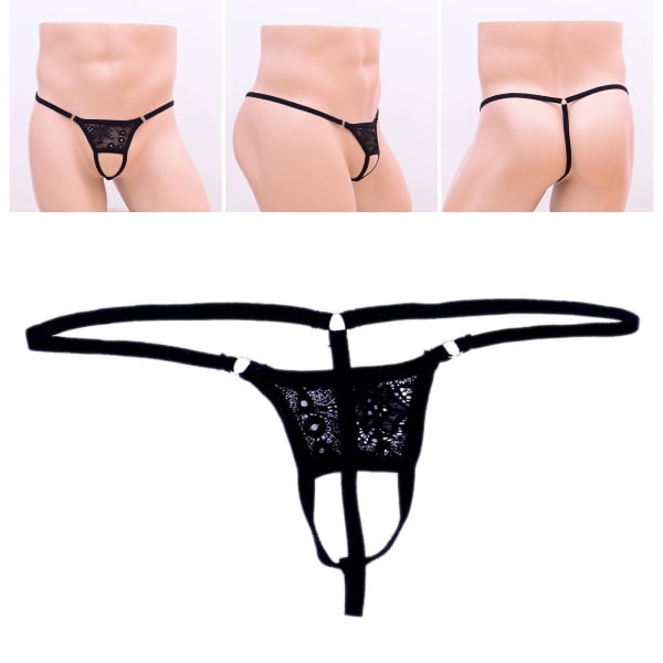 1/2/3/5 herr öppen front andningsbar underklädespåse Brief String Svart 1 set