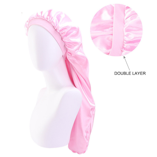 Dubbla lager cap i silke som cap (rosa)