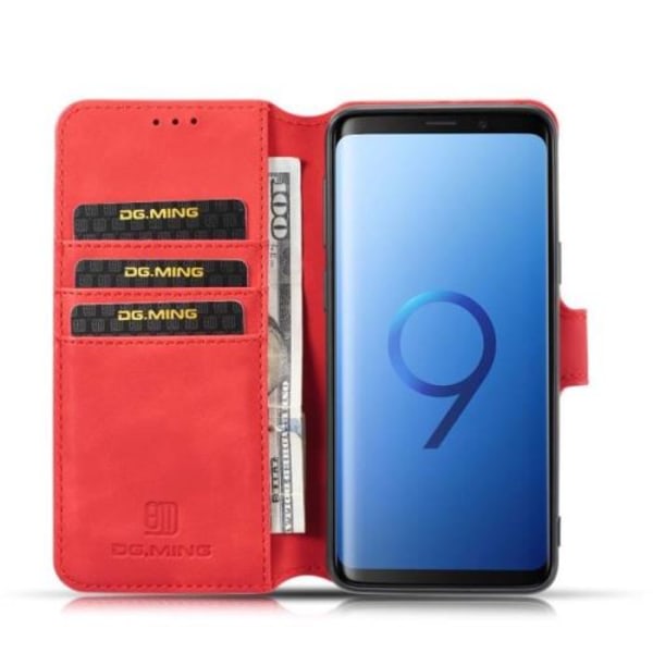 Galaxy S9 Case SM-G960F, Läder Flip Wallet Case med 3 kort S