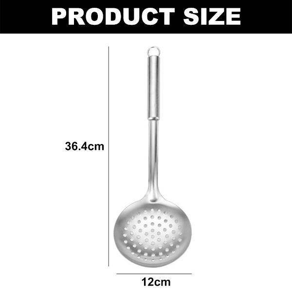 Rostfri hålslev 36 cm, rostfri hålslev, tål diskmaskin, hängande durkslag