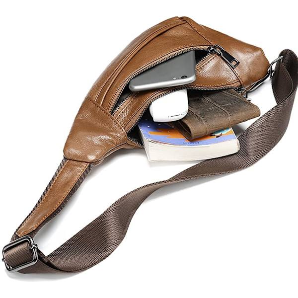 Axelremsväska i läder Crossbody Herr Dam Resor Utomhussporter, Ryggsäck