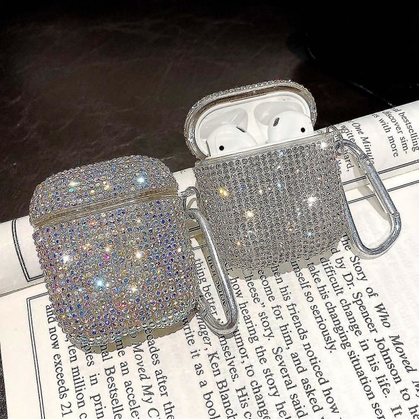 2023 Ny Lyx 3d Söt Bling Diamonds Trådlös Bluetooth hörlurstillbehör Hårt case för  Air_sPods 2 1 Skyddsladdningsväska null none