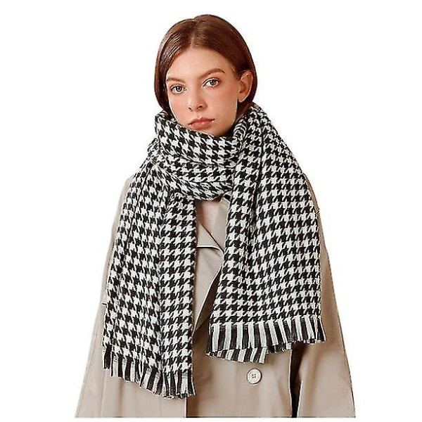 Houndstooth street style kvinnors kashmirsjal med geometrisk form och lång printed halsduk
