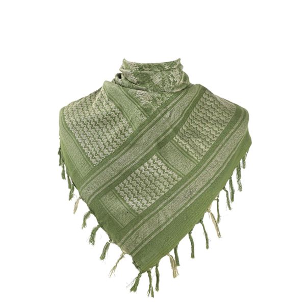 2 st Scarf Military Shemagh Tactical Desert Keffiyeh Head Neck Scarf Arab Wrap med tofs 43,3x43,3 tum / 110x110 cm (grön)