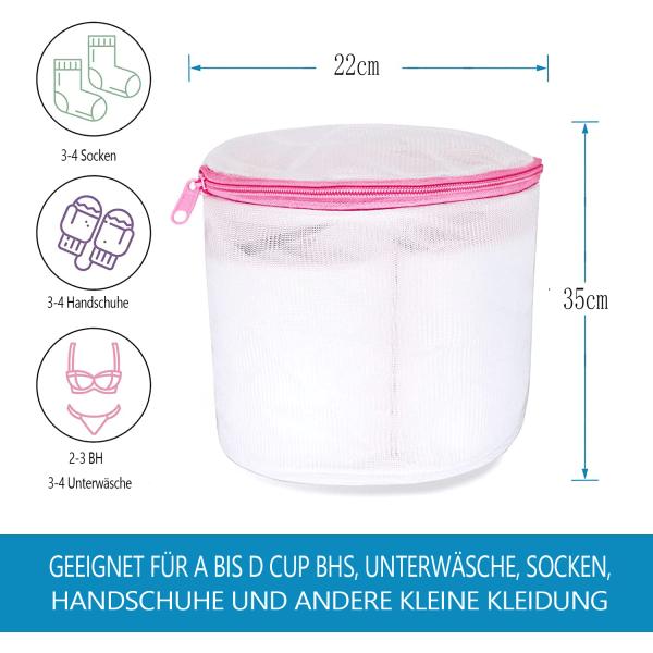 W?schesack mit Rei?verschluss, für BHS, Kleidung, Socken, und Baby Kleidung Usw, 3er Set - Rosa