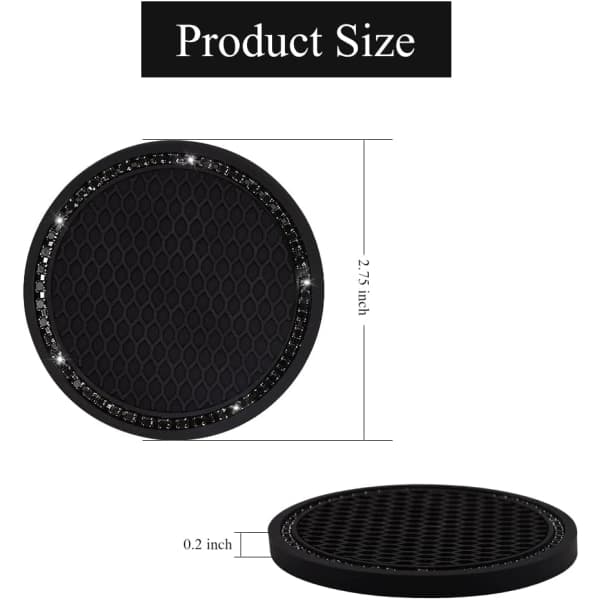 Bilmugghållare underlägg, 2-pack Universal Vehicle Bling Cup