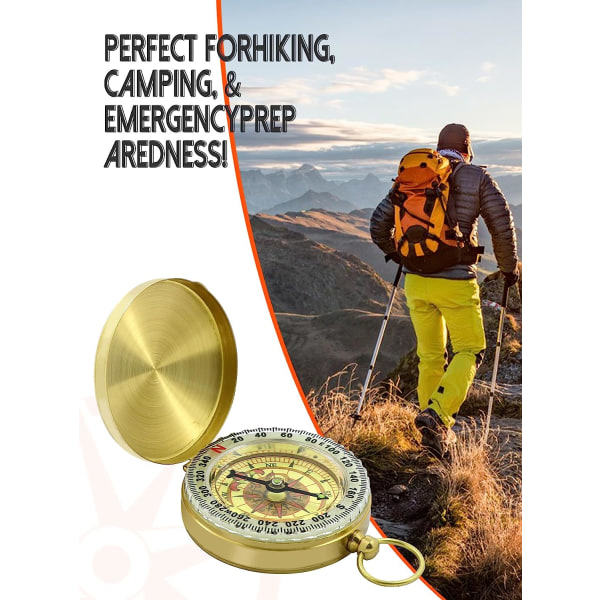 Camping Survival Glow in The Dark Militär kompass för vandring, camping, backpacking, utomhusaktiviteter