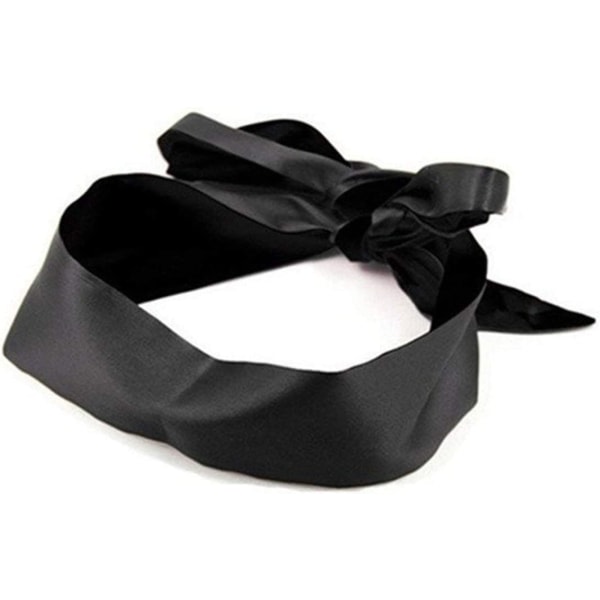 2-pack satin sovmasker, mjuk och smidig, 57 tums längd, justerbar, vuxen, resor, tupplur, svart