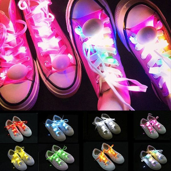 LED skosnören Flash Light Up Colors Glow Blinkande bomullssko Blue