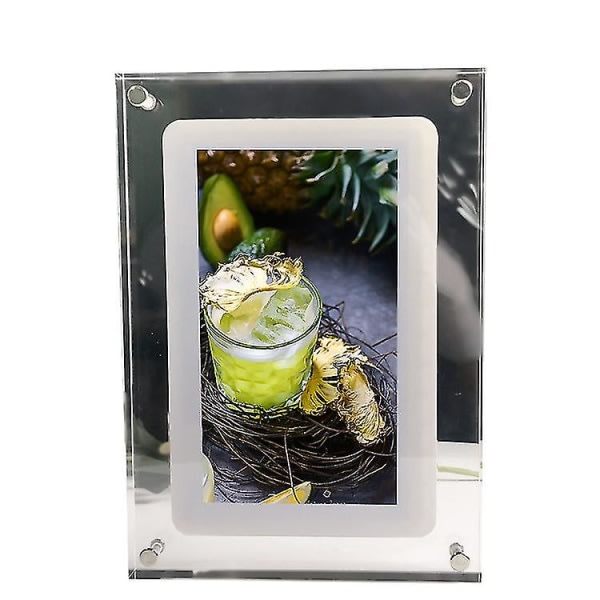 Inch Digital fotoram - Transparent akryl elektroniskt album Bröllopsfödelsedagsaffärspresent
