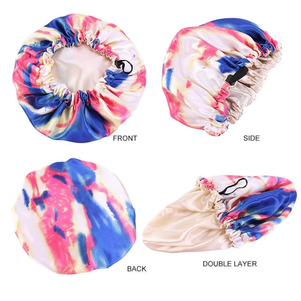 Tie-dye simulering silkes cap (rosa - vuxen 36cm)