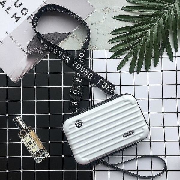 Dammode Liten väska Kosmetikväska Bärbar Mini Crossbody-väska Sminkväska Toalettartiklar (Vit)