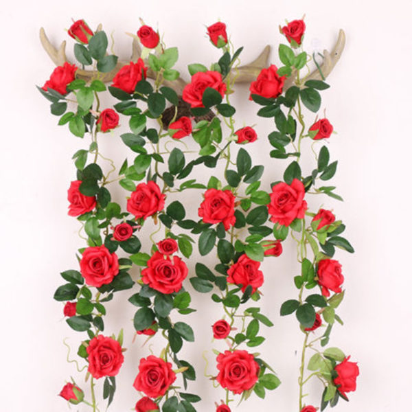 2,45m Silk Rosor Blommor Murgröna Vine Camellia ROSA CAMELLIA