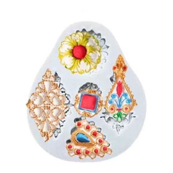 Barockknappar Emblem Form Chokladform Form
