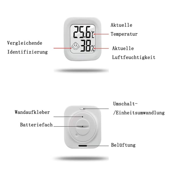 Hygrometer Inomhus- och utomhustermometer LCD-skärm med hög precision