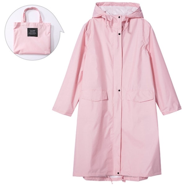 Regnkappa lång regnkappa Moderiktig vindregnjacka för vuxna XL  rosa