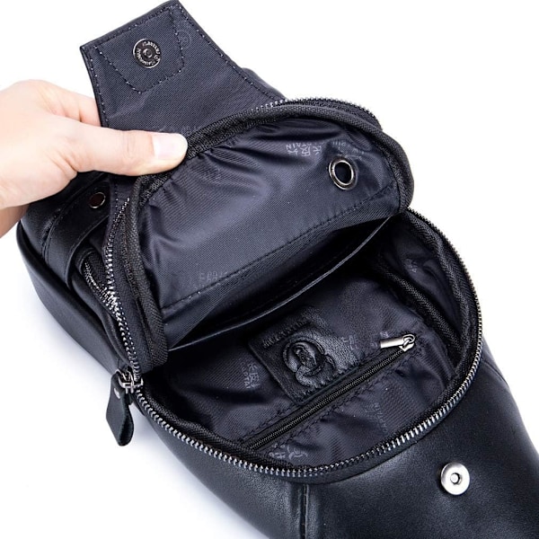 Axelremsväska i läder Crossbody Herr Dam Resor Utomhussporter, Ryggsäck